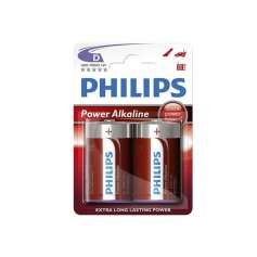 Pila alkalina phillips d - lr20 1,5v (blister 2 unid) ø34,2x61,5mm