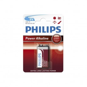 Pila alkalina philips 6lr61 9v (blister 1 unid) 26,5x17,5x48,5mm