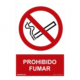 Cartel "prohibido fumar" (pvc 0,7mm) 30x40cm normaluz