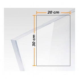 Placa metacrilato transparente colada 3mm - 20x30cm.