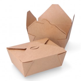 Caja cartón biodegradable para comida. 19,7x14x6,4cm (3 unid.)