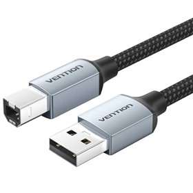 Cable USB 2.0 Impresora Vention CTTHJ/ USB Tipo-B Macho - USB Macho/ 480Mbps/ 5m/ Gris