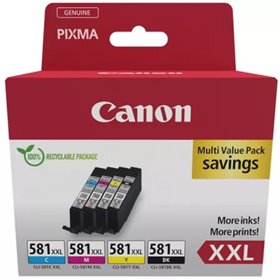Cartucho de Tinta Original Canon CLI-581XXL Multipack Alta Capacidad/ Cian/ Magenta/ Amarillo/ Negro