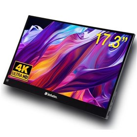 Monitor Portátil Táctil Verbatim PMT-17-4K 17.3'/ 4K/ Negro