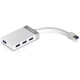 Hub USB 3.0 Trendnet TU3-H4E/ 4xUSB/ Blanco y Gris
