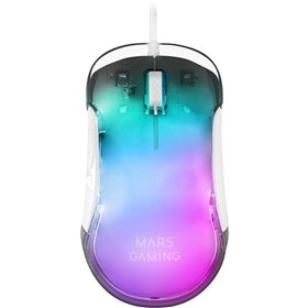 Ratón Gaming Mars Gaming MMGLOWW/ Hasta 12800 DPI/ Blanco