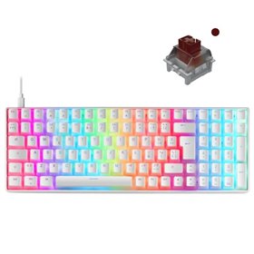 Teclado Gaming Mecánico Mars Gaming MKULTRAWBRES Premium/ Blanco