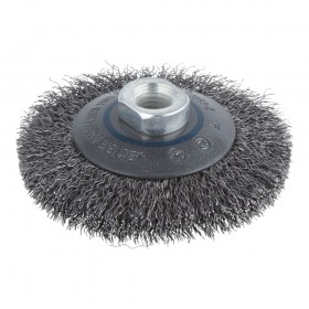 Cepillo cónico de alambre de acero, rosca m14, ø100 x 15 mm