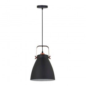 Lámpara de techo, colgante, e27, negro + cobre, ø270 x 1200 mm