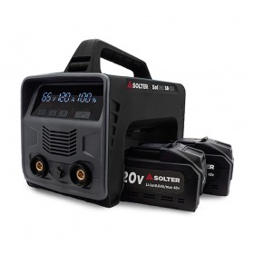 Equipo soldador, solbat sb-120 90a + 2 baterías lítio 20 v/40 v, 26,6 x 15,8 x 22 cm