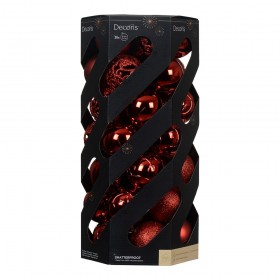 Bolas decoración árbol navidad ø6 cm, rojo, caja 35 uds