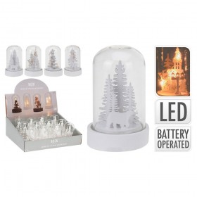 Bola de nieve árbol de navidad con led 9 cm modelos variados