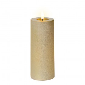 Vela de cera led color dorado ø7 x 19 cm