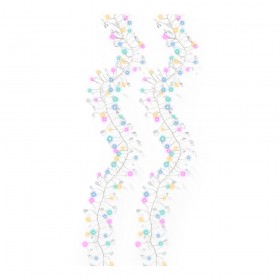 Guirnalda micro led multicolor de interior con cristales y alambre plateado 1,2 m