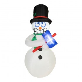 Muñeco de nieve hinchable con led para exterior 80 x 70 x 175 cm