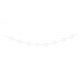 Guirnalda led exterior con estrellas, luz cálida, parpadeante, 150 leds, cable plateado, 2,15 m