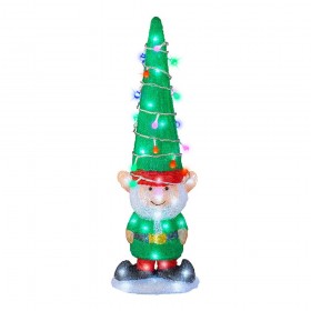 Figura elfo led exterior con luz fija 19 x 12,5 x 60 cm