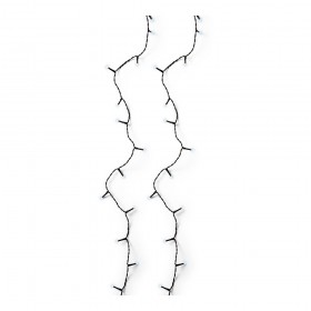 Guirnalda multifunción, uso exterior, basic, blanco frío, cable negro, 80 leds, 6 m