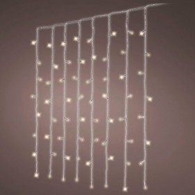Cortina multifunción, exterior, blanco frío, cable transparente, 240 leds, 2 x 2 m