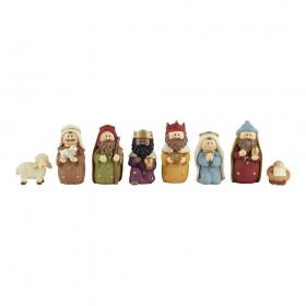 Nacimiento belén en poliresina, 8 figuras