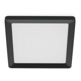 Plafón cuadrado negro valen, 17 w, 2050 im, 2200-6500 k, 395 x 37 x 395 mm