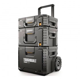 Caja de herramientas con ruedas compuesta por 3 piezas stacktech, 56 x 50 x 83 cm