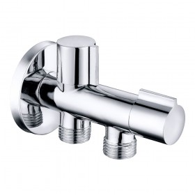 Válvula de escuadra doble ½ x ½ x ½ pulg, 114 x 67 mm