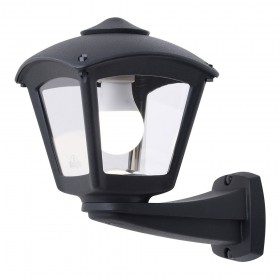 Farol pared con brazo nardo/roby, transparente, e27, negro, 195 x 260 x 275 mm
