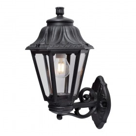 Farol pared con brazo bisso/anna, transparente, e27, negro, 220 x 275 x 450 mm