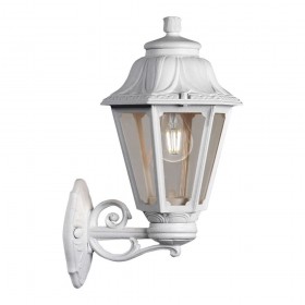 Farol pared con brazo bisso/anna, transparente, e27, blanco, 220 x 275 x 450 mm