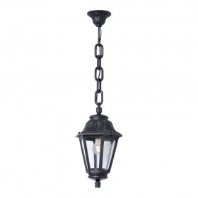 Farol techo con cadena sichem/anna, transparente, e27, negro, ø220 x 800 mm