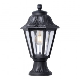 Farol sobremuro mikrolot/anna, transparente, e27, negro, ø220 x 385 mm
