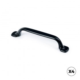 Tirador de mueble tipo asa, modelo 580, de zamak con acabado negro mate, 96 mm, blíster 4 uds