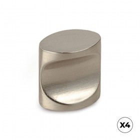 Pomo para mueble, modelo 719, de zamak con acabado níquel satinado, ø17 mm, blíster 4 uds