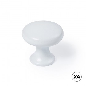 Pomo para mueble, modelo 760, de zamak con acabado blanco mate, ø20 mm, blíster 4 uds
