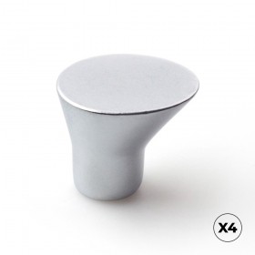 Pomo para mueble, modelo 762, de zamak con acabado cromo mate, ø16 mm, blíster 4 uds