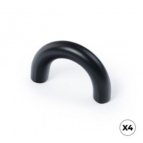Tirador de mueble tipo asa, modelo 150, de zamak con acabado negro mate, 32 mm, blíster 4 uds