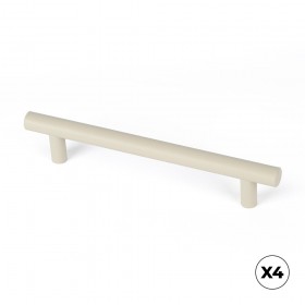 Tirador de mueble tipo asa, modelo 891h, de acero inoxidable con acabado beige, 128 mm, blíster 4 uds