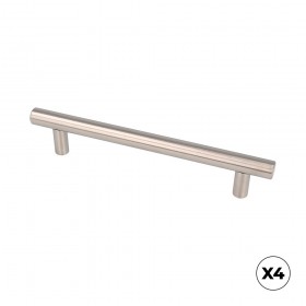 Tirador de mueble tipo asa, modelo 891h, de acero inoxidable con acabado níquel satinado, 128 mm, blíster 4 uds