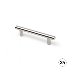 Tirador de mueble tipo asa, modelo 891h, de acero inoxidable con acabado níquel satinado, 96 mm, blíster 4 uds
