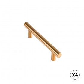 Tirador de mueble tipo asa, modelo 891h, de acero inoxidable con acabado latonado vintage, 96 mm, blíster 4 uds