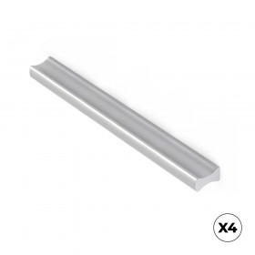 Tirador de mueble tipo asa, modelo 2279, de aluminio con acabado anodizado mate, 128 mm, blíster 4 uds