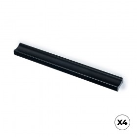 Tirador de mueble tipo asa, modelo 2279, de aluminio con acabado negro mate, 128 mm, blíster 4 uds