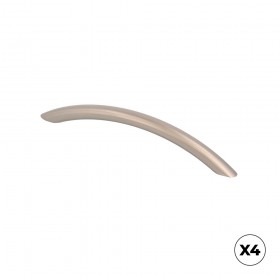 Tirador de mueble tipo asa, modelo 158a, de aluminio con acabado níiquel satinado, 128 mm, blíster 4 uds