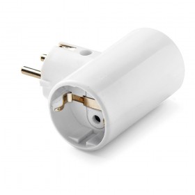 Adaptador doble 2p+t, 16a 250 v espigas 4,8 mm blanco, retractilado