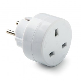 Adaptador europeo - inglés, 13-16a 250 v, blanco, blister