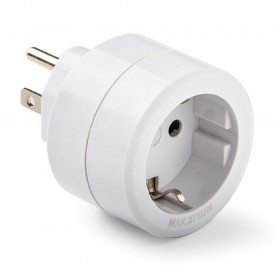 Adaptador americano - europeo, 15a 250 v, blanco, blister