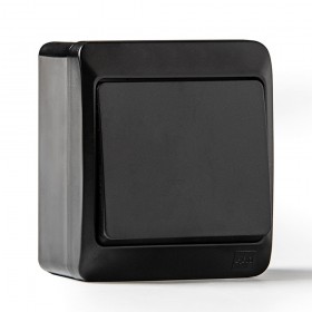 Conmutador estanco ip44, 16a 250 v, negro, blister