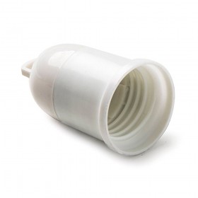 Portalámparas termoplástico provisional e-27 4a 250 v, blanco, retractilado