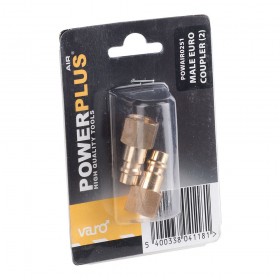 Conectores euro latón macho rosca hembra ¼ pulg, 2 uds